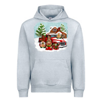 Heather Grey Christmas gnomes with red truck Urban Hoodie - NancyCooperArtShop