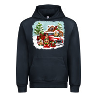 Navy Christmas gnomes with red truck Urban Hoodie - NancyCooperArtShop