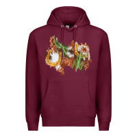 Burgundy horseshoe cowhide cactus patch Premium Hoodie - AdoDesignShop