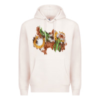 Pale Pink horseshoe cowhide cactus patch Premium Hoodie - AdoDesignShop