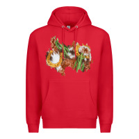 Red horseshoe cowhide cactus patch Premium Hoodie - AdoDesignShop