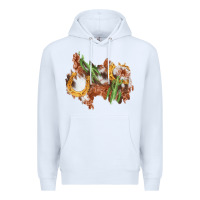 White horseshoe cowhide cactus patch Premium Hoodie - AdoDesignShop