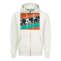 Oatmeal Heather western turquoise gemstone cowhide  leather tumbler Zipper Hoodie - Jasminsmagicworld
