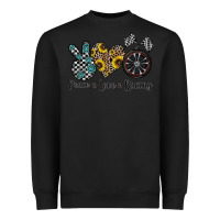 Black peace love racing Heavyweight Sweatshirt - CowhideDigitalArt