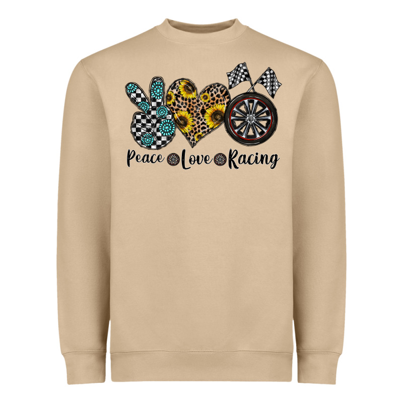 Peace Love Racing Heavyweight Sweatshirt by CowhideDigitalArt | Teevron