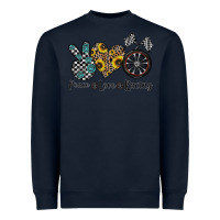 Navy peace love racing Heavyweight Sweatshirt - CowhideDigitalArt