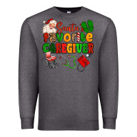 Charcoal Heather santas favorite caregiver Premium Sweatshirt - MaliasSmallBusiness