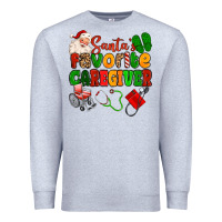 Heather Grey santas favorite caregiver Premium Sweatshirt - MaliasSmallBusiness