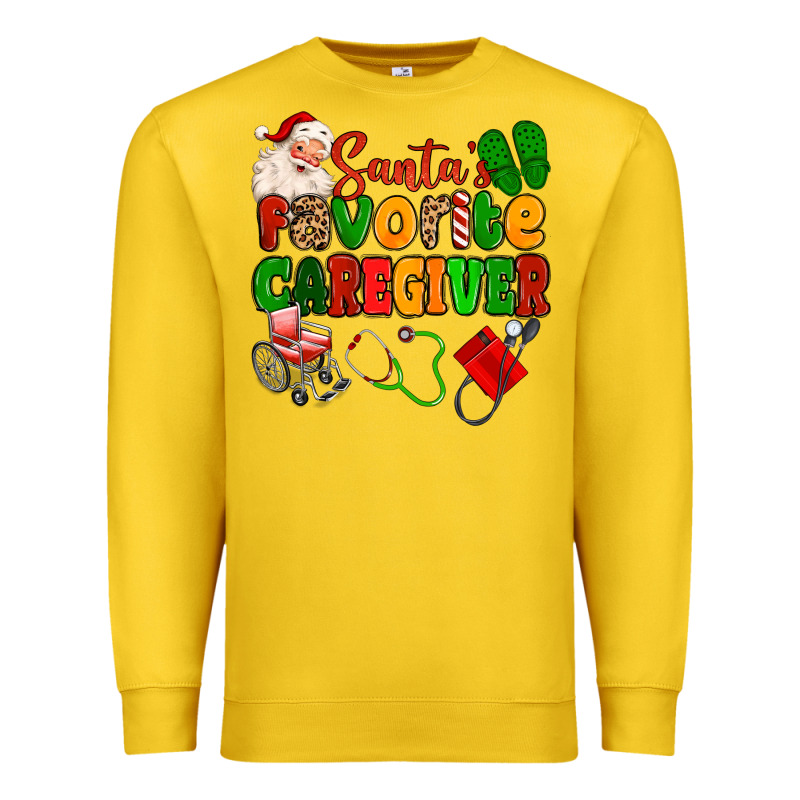 Santas Favorite Caregiver Premium Sweatshirt by MaliasSmallBusiness | Teevron
