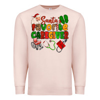 Pale Pink santas favorite caregiver Premium Sweatshirt - MaliasSmallBusiness