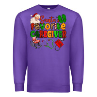Purple santas favorite caregiver Premium Sweatshirt - MaliasSmallBusiness