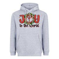 Heather Grey joy to the world Heavyweight Hoodie - MaliasSmallBusiness