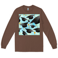 Chestnut graduation cap seamless pattern Long Sleeve Tee - BundleAndBundleShop