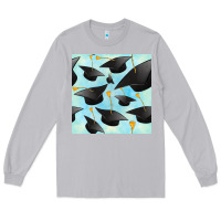 Moon Dust graduation cap seamless pattern Long Sleeve Tee - BundleAndBundleShop