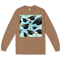 Toasted Coconut graduation cap seamless pattern Long Sleeve Tee - BundleAndBundleShop