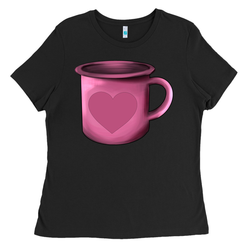 Valentine's Day Heart Mug Ladies Tee by AdoDesignShop | Teevron