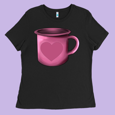 Valentine's Day Heart Mug Ladies Tee Designed By Adodesignshop