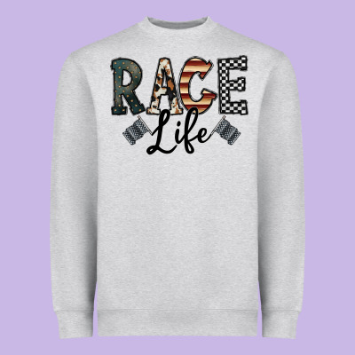 Race Life Heavyweight Sweatshirt Designed By Cowhidedigitalart