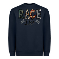 Navy race life Heavyweight Sweatshirt - CowhideDigitalArt