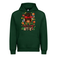 Forest Green santa's favorite waitress messy bun Urban Hoodie - texasbilliewilder