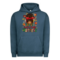 Pigment Midnight Navy santa's favorite waitress messy bun Urban Hoodie - texasbilliewilder