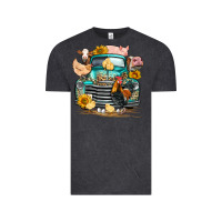 Vintage Black farm truck farm animals Vintage Tee - FaDigitalArtStudio