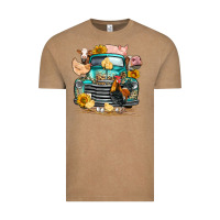 Vintage Coffee farm truck farm animals Vintage Tee - FaDigitalArtStudio