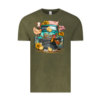 Vintage Olive farm truck farm animals Vintage Tee - FaDigitalArtStudio