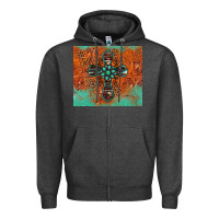 Charcoal Heather western cross tumbler Zipper Hoodie - Jasminsmagicworld