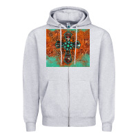 Heather Grey western cross tumbler Zipper Hoodie - Jasminsmagicworld