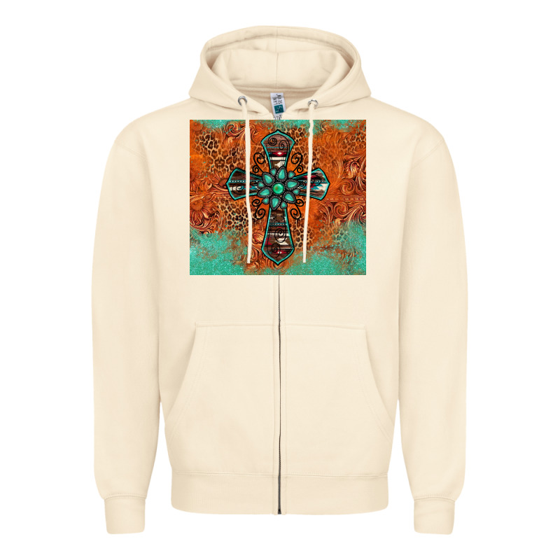 Western Cross Tumbler Zipper Hoodie by Jasminsmagicworld | Teevron