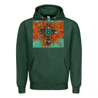 Sports Green western cross tumbler Zipper Hoodie - Jasminsmagicworld