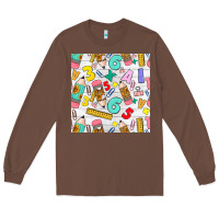 Chestnut back to school seamless pattern Long Sleeve Tee - BundleAndBundleShop