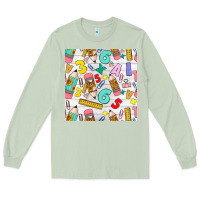 Matcha back to school seamless pattern Long Sleeve Tee - BundleAndBundleShop