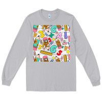 Moon Dust back to school seamless pattern Long Sleeve Tee - BundleAndBundleShop