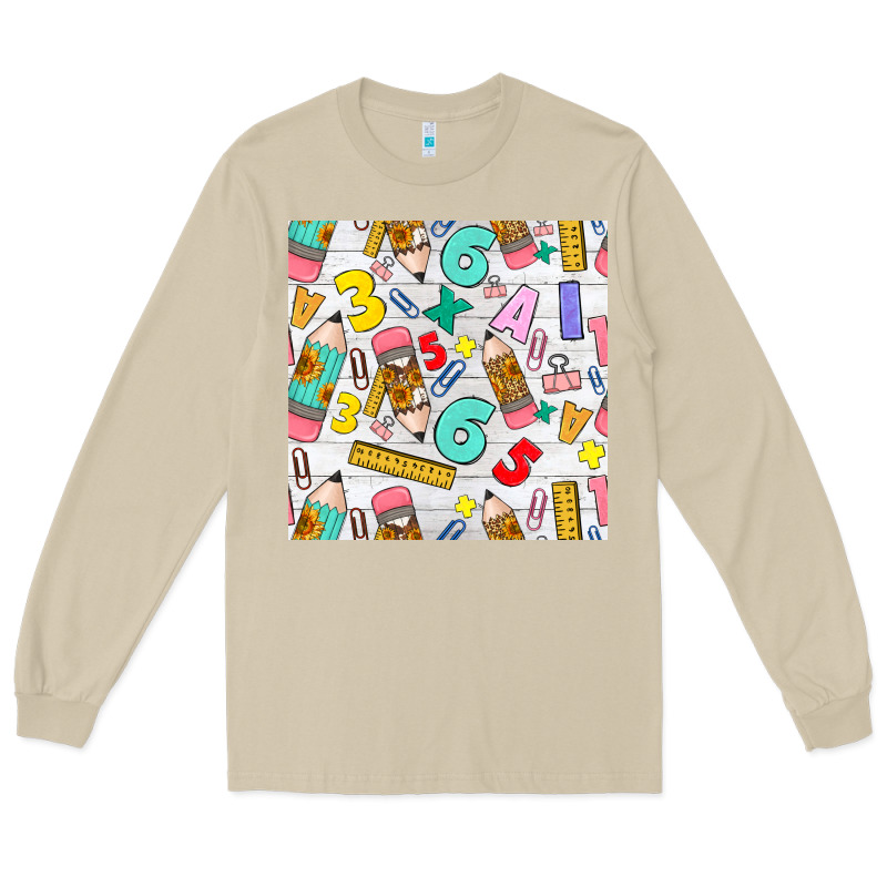 Back To School Seamless Pattern Long Sleeve Tee by BundleAndBundleShop | Teevron