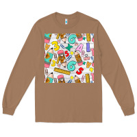 Toasted Coconut back to school seamless pattern Long Sleeve Tee - BundleAndBundleShop