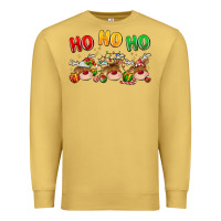 Antique Gold ho ho ho reindeer Premium Sweatshirt - MaliasSmallBusiness