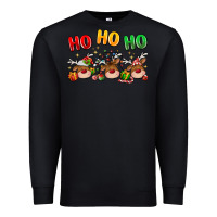 Black ho ho ho reindeer Premium Sweatshirt - MaliasSmallBusiness