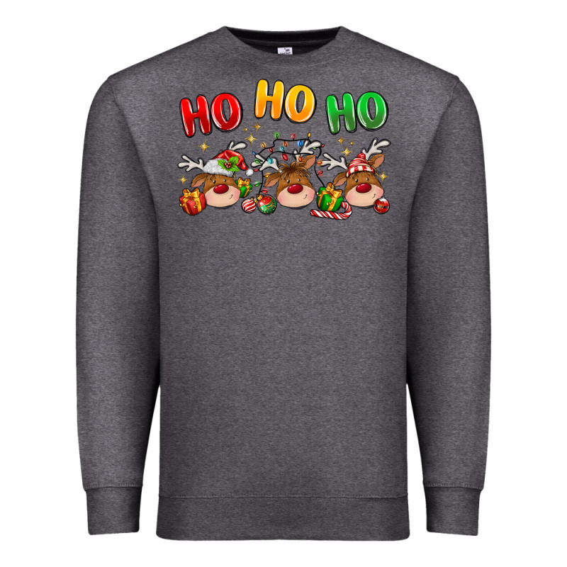 Ho Ho Ho Reindeer Premium Sweatshirt by MaliasSmallBusiness | Teevron