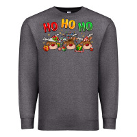 Charcoal Heather ho ho ho reindeer Premium Sweatshirt - MaliasSmallBusiness