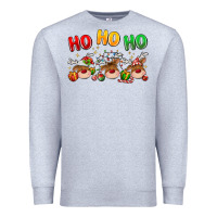 Heather Grey ho ho ho reindeer Premium Sweatshirt - MaliasSmallBusiness