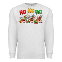 Oatmeal Heather ho ho ho reindeer Premium Sweatshirt - MaliasSmallBusiness
