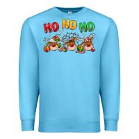 Ocean Blue ho ho ho reindeer Premium Sweatshirt - MaliasSmallBusiness