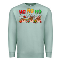 Seafoam ho ho ho reindeer Premium Sweatshirt - MaliasSmallBusiness