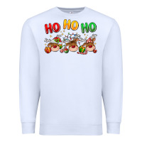 White ho ho ho reindeer Premium Sweatshirt - MaliasSmallBusiness