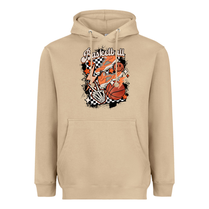 Checkered Retro Basketball Heavyweight Hoodie by MaliasSmallBusiness | Teevron