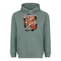 Sage checkered retro basketball Heavyweight Hoodie - MaliasSmallBusiness