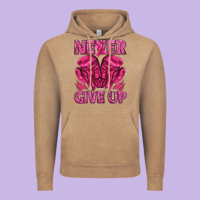 Never Give Up Cancer Vintage Hoodie Designed By Texasbilliewilder