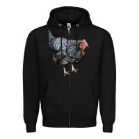 Black jersey giant chicken Zipper Hoodie - LillyAllenDesigns
